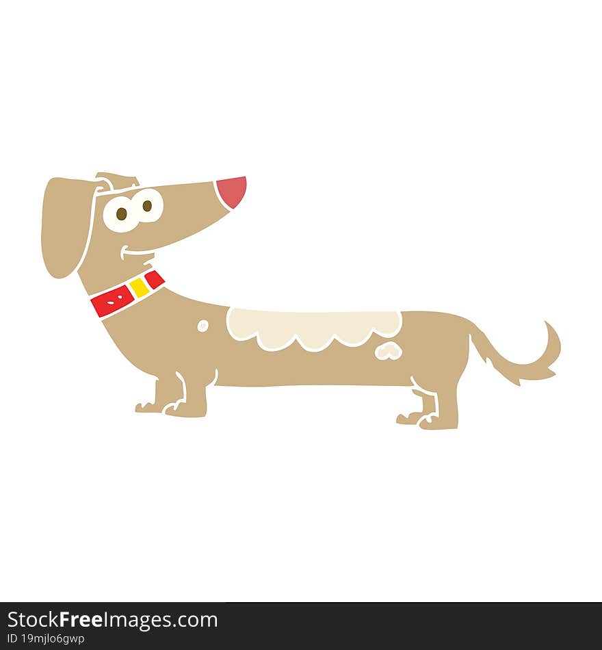 flat color illustration of dog. flat color illustration of dog