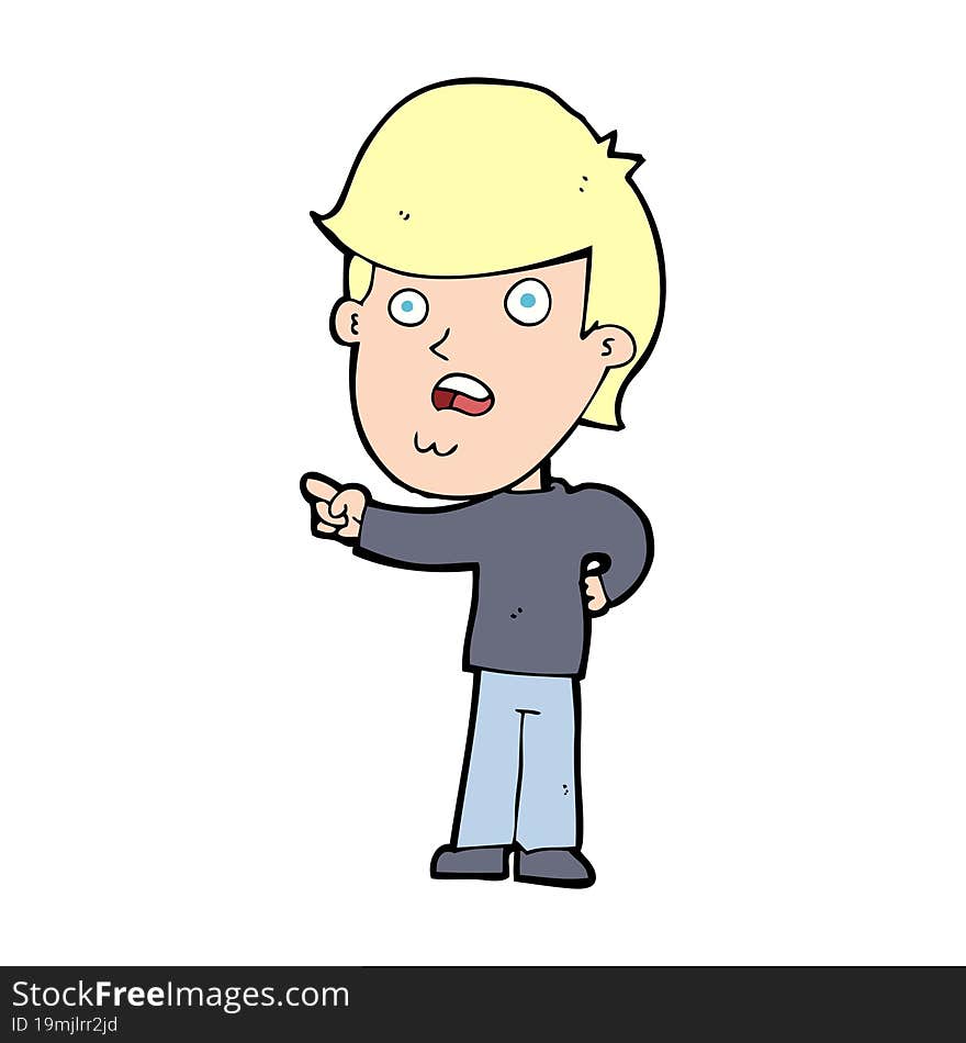 cartoon shocked man pointing