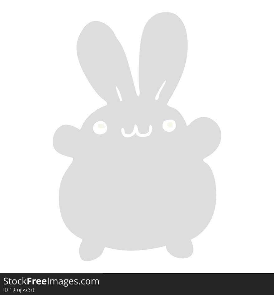 Flat Color Style Cartoon Rabbit