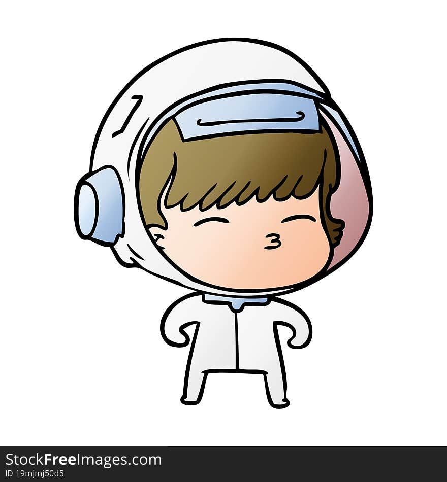 cartoon curious astronaut. cartoon curious astronaut