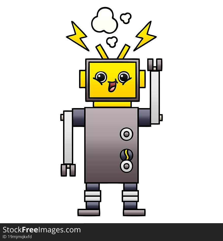 Gradient Shaded Cartoon Robot