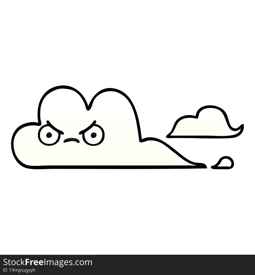 gradient shaded cartoon white cloud