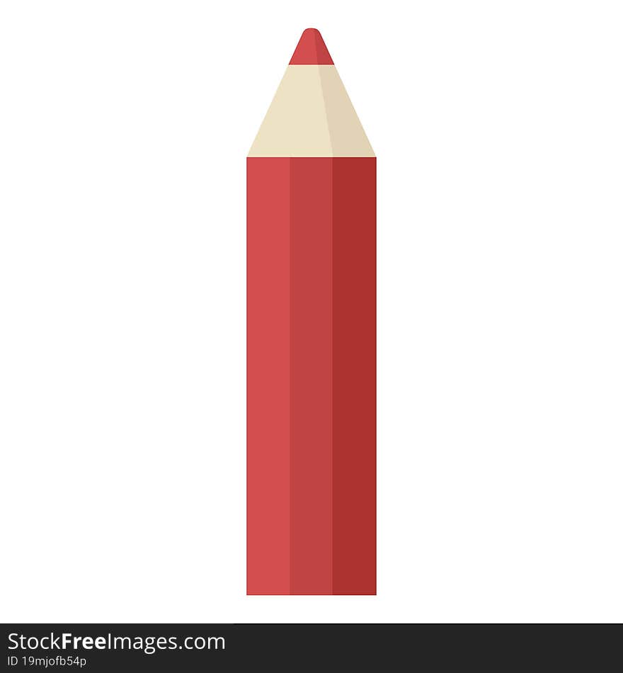 red coloring pencil graphic icon