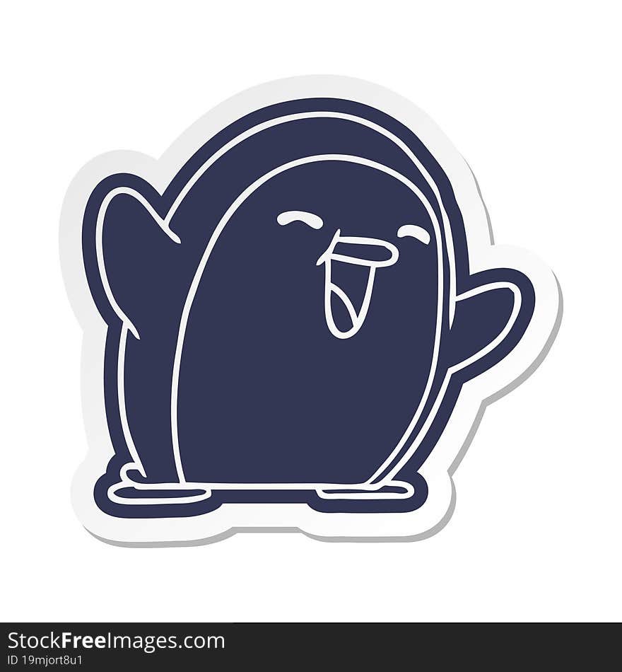 cartoon sticker kawaii of a cute penguin