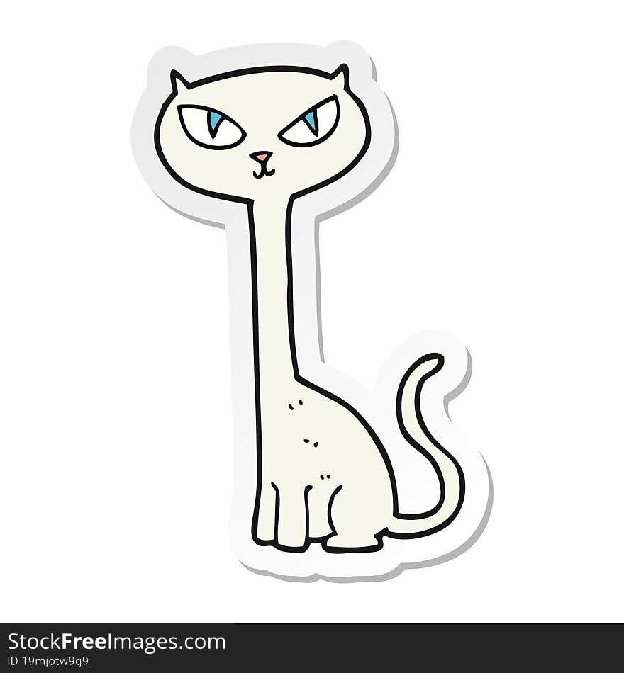 Sticker Of A Cartoon Cat