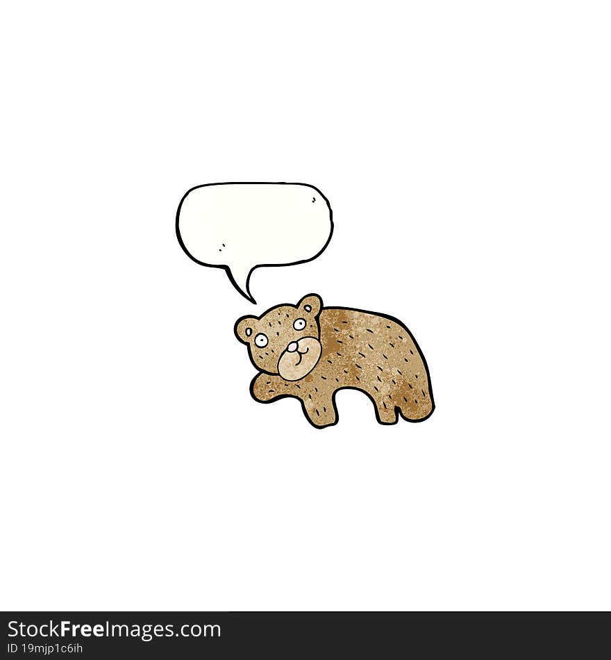 cartoon bear with speech bubble