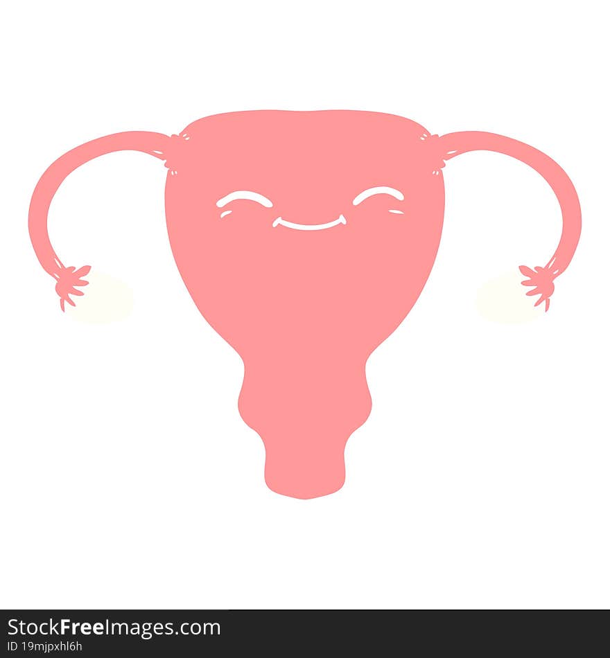 Flat Color Style Cartoon Uterus