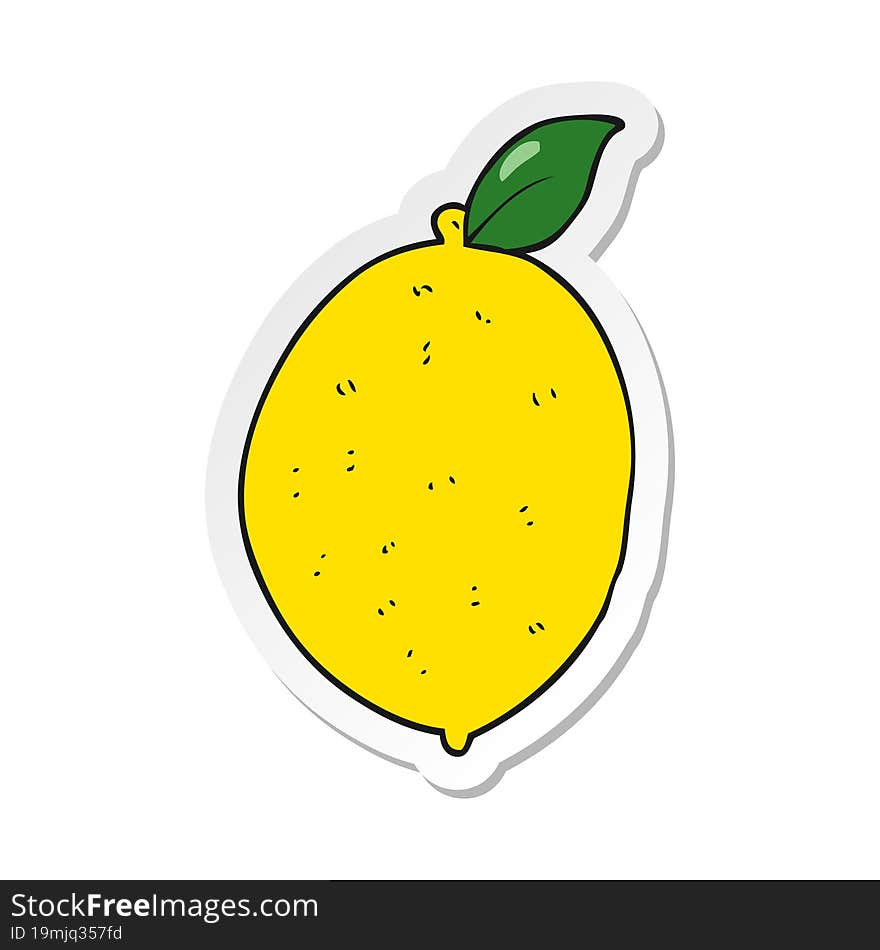 sticker of a cartoon lemon