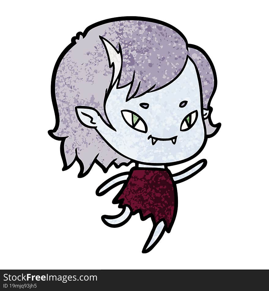 cartoon friendly vampire girl running. cartoon friendly vampire girl running