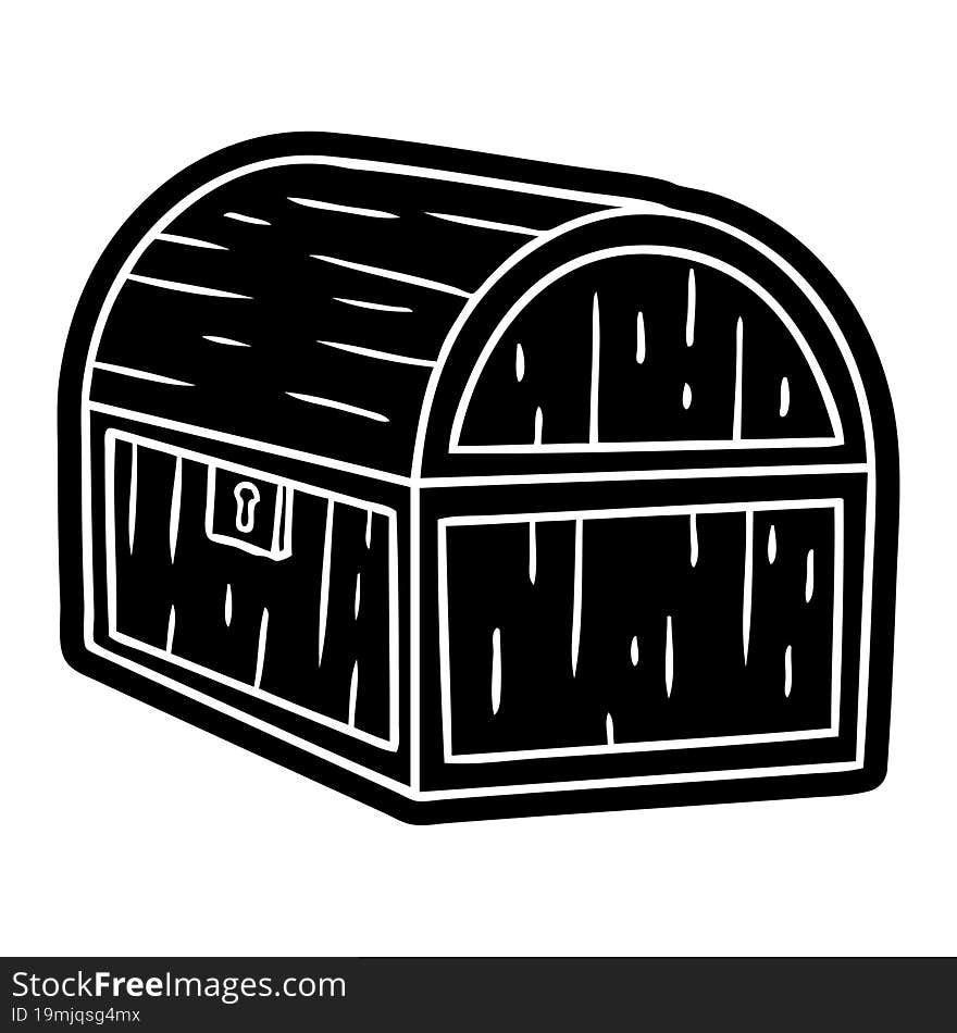 Cartoon Icon Drawing Of A Treasure Chest