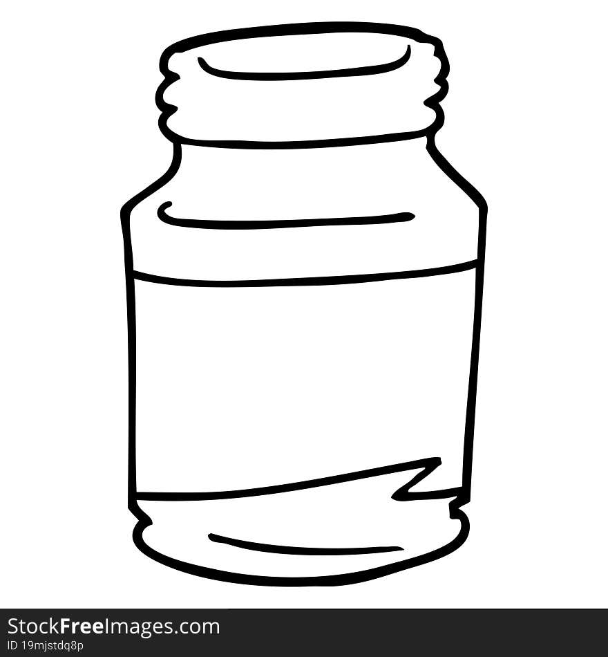 line drawing cartoon pill jar