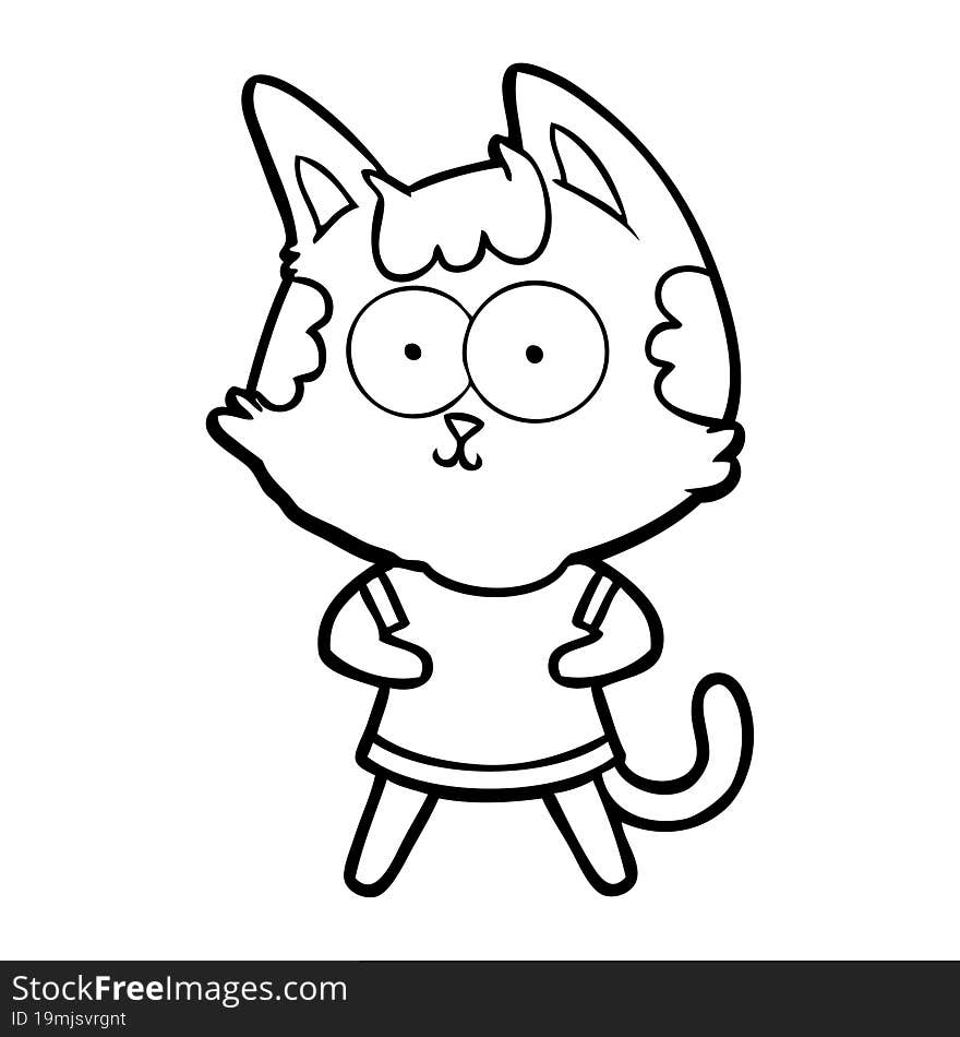 happy cartoon cat. happy cartoon cat