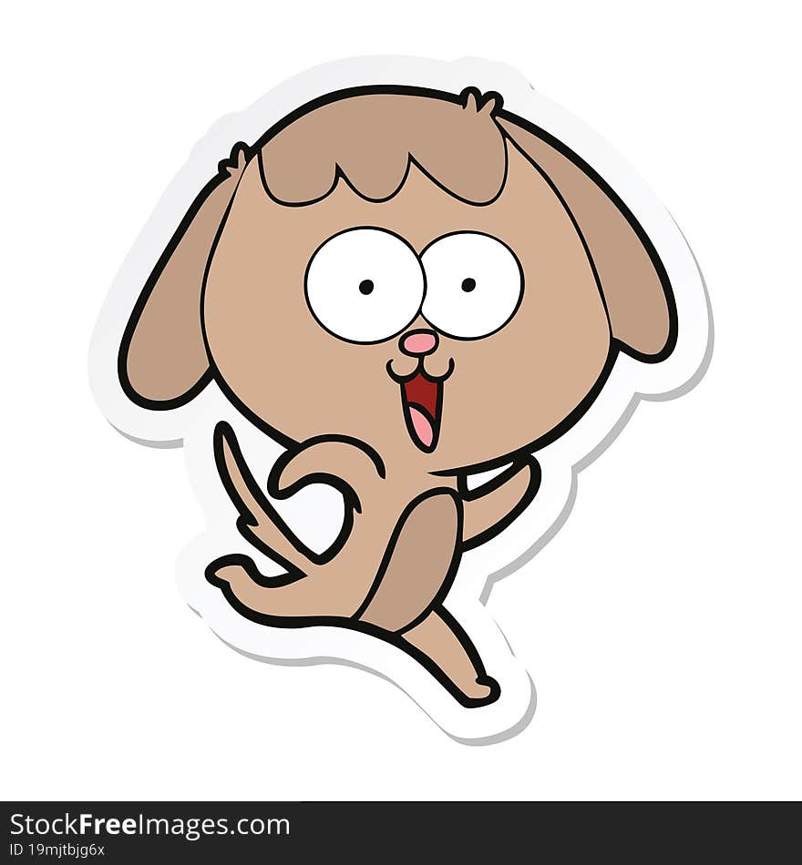 sticker of a cute cartoon dog