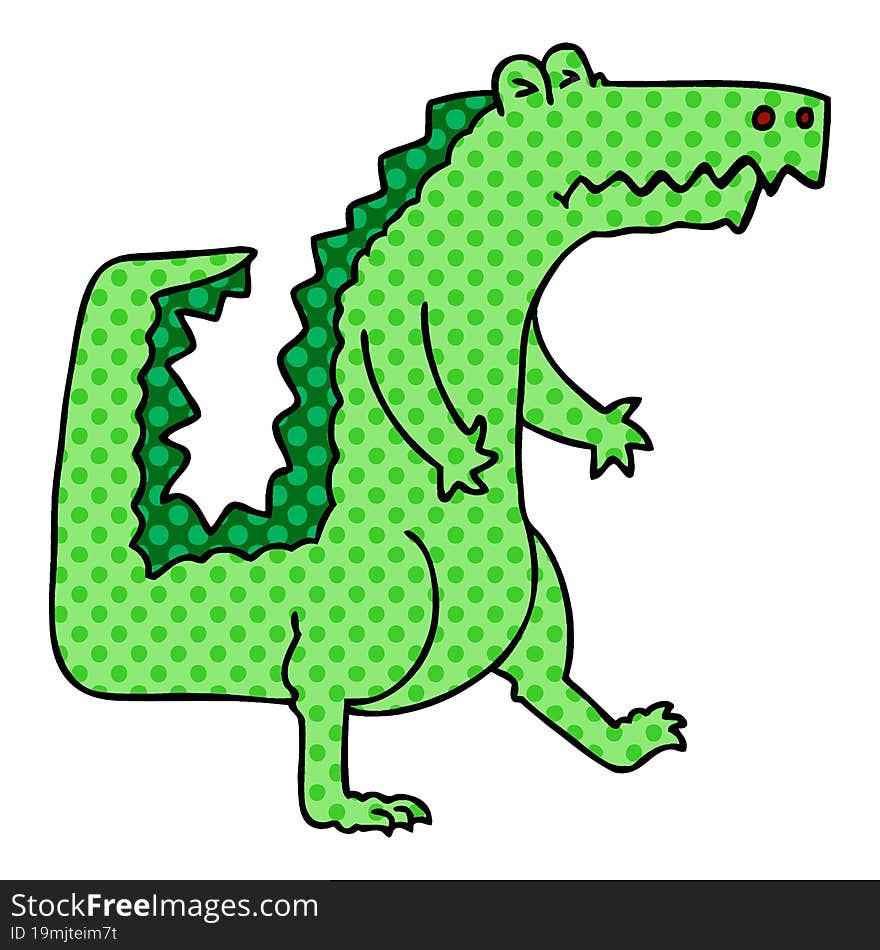 quirky comic book style cartoon crocodile