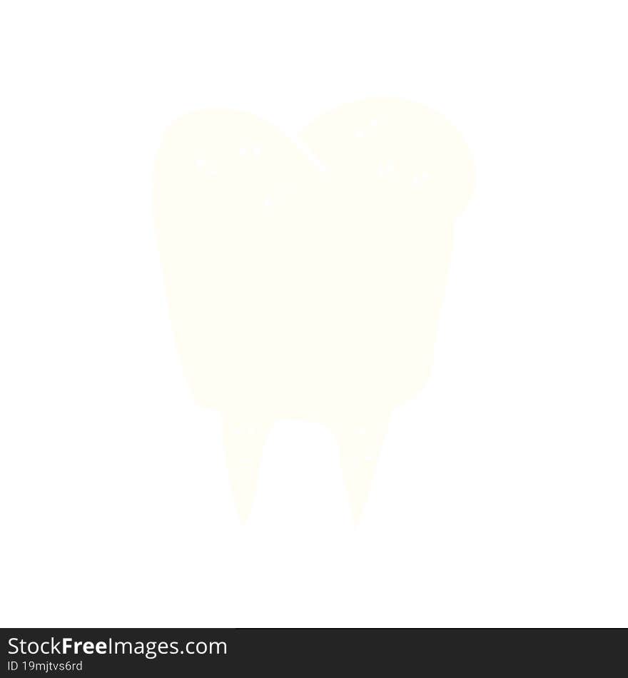 flat color style cartoon tooth