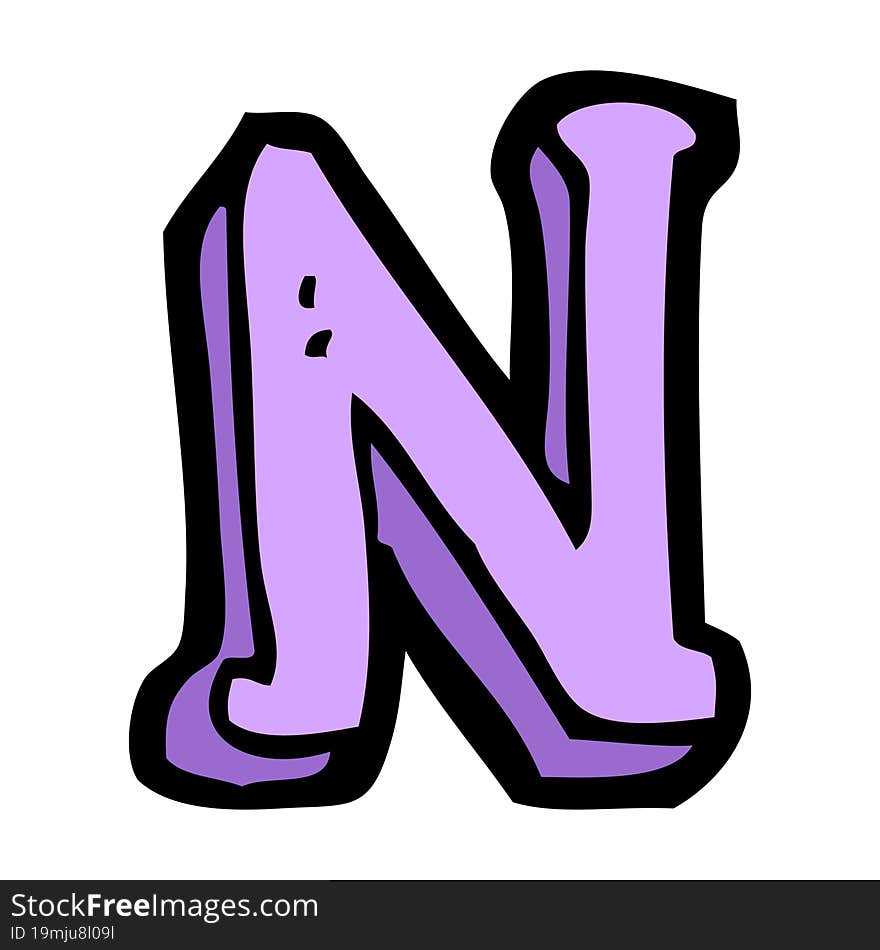 cartoon letter N