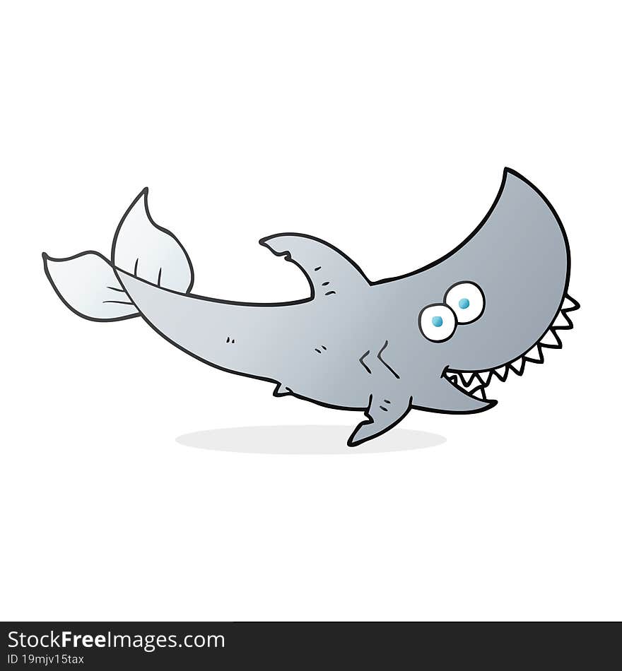 freehand drawn cartoon shark