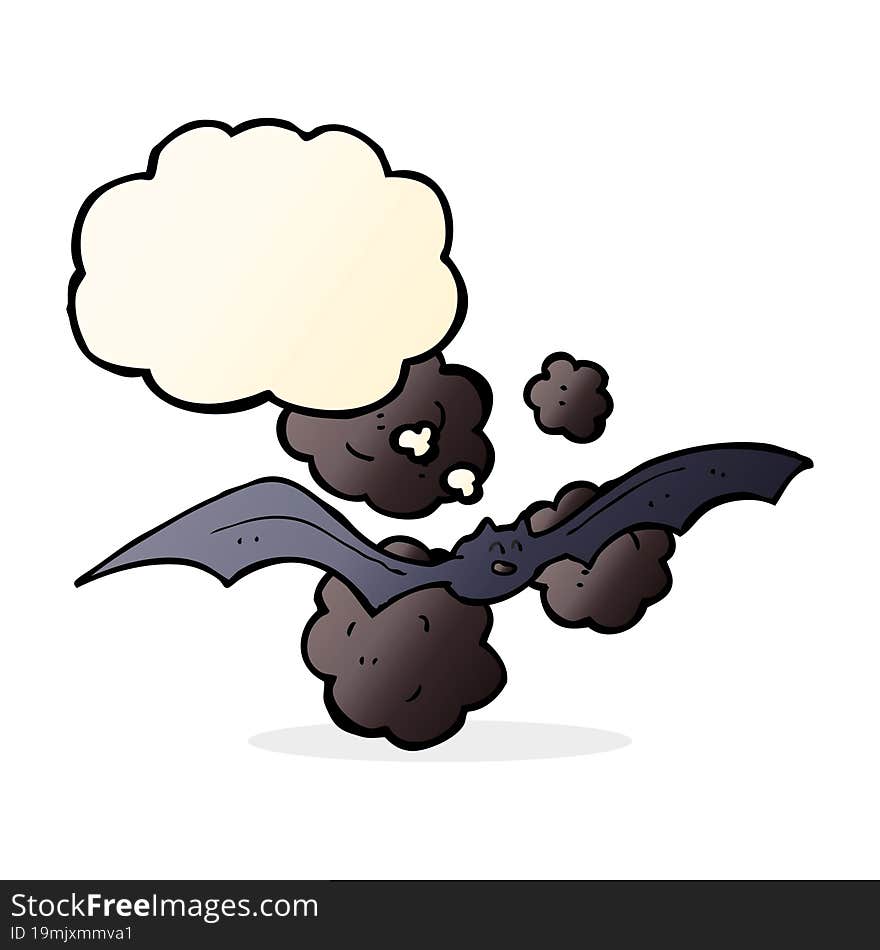 cartoon bat with thought bubble