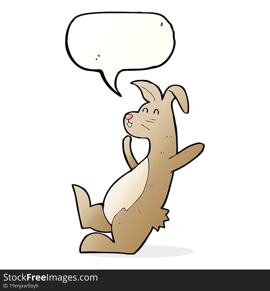 cartoon hare with speech bubble