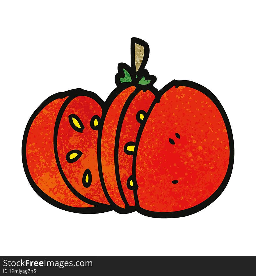 Cartoon Doodle Sliced Tomato