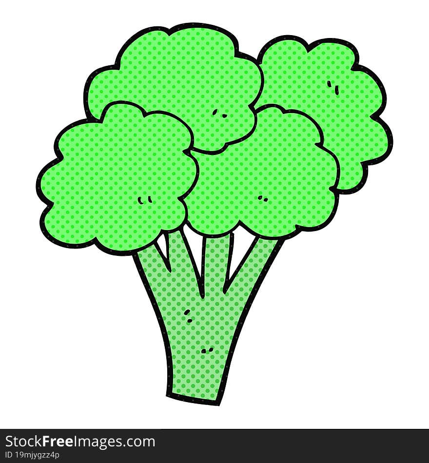 freehand drawn cartoon broccoli