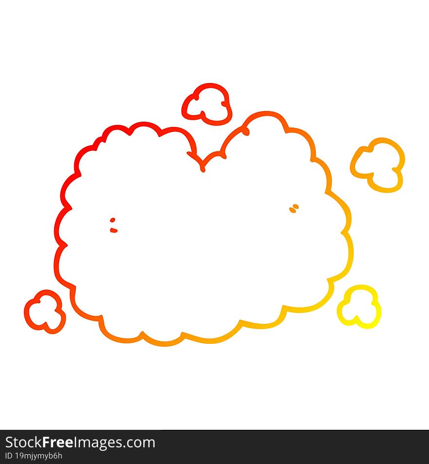 warm gradient line drawing cartoon smoke cloud