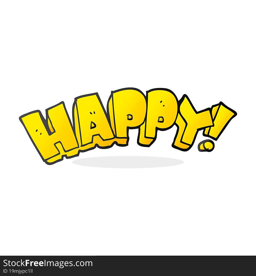 cartoon happy text symbol