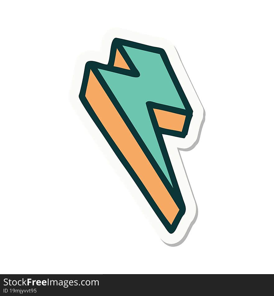 tattoo style sticker of lightning  bolt