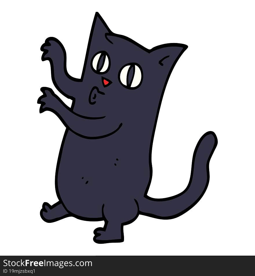 cartoon doodle spooky black cat