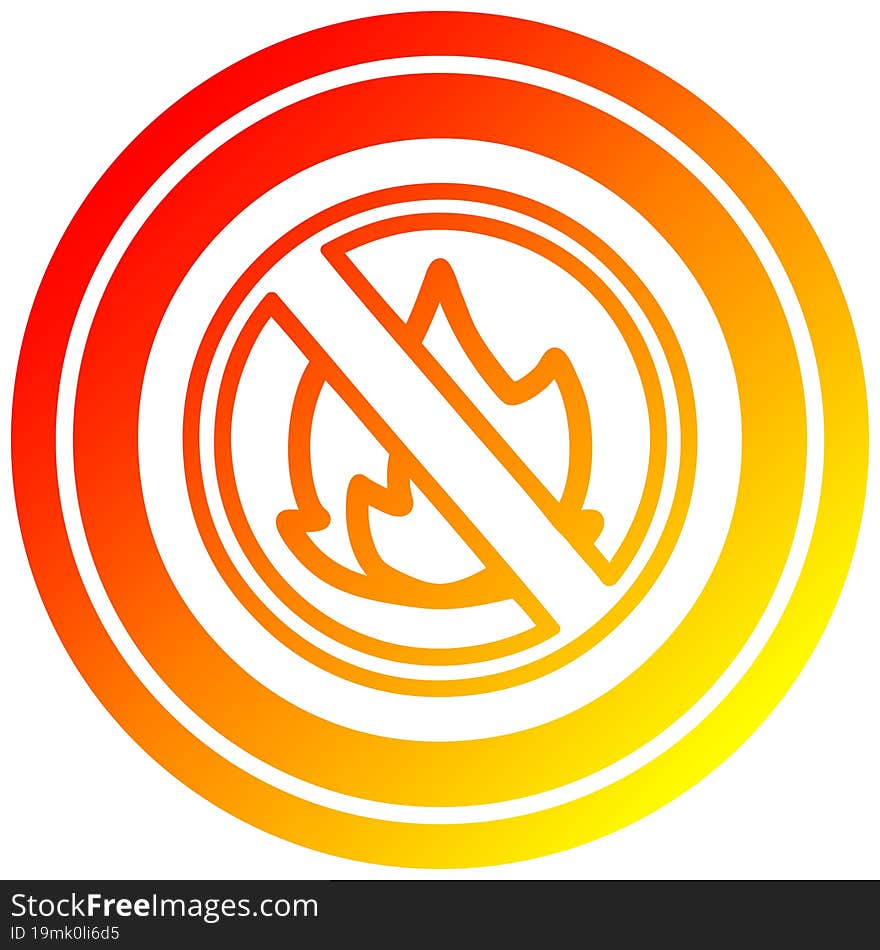 no flames circular icon with warm gradient finish. no flames circular icon with warm gradient finish