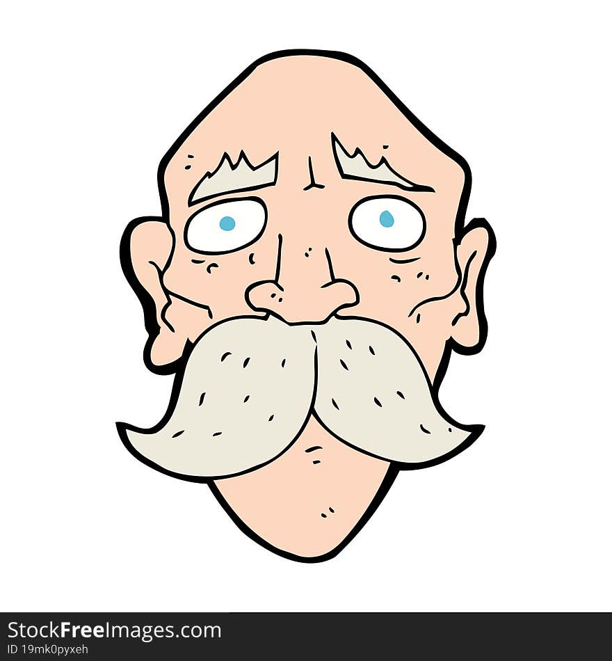 cartoon sad old man