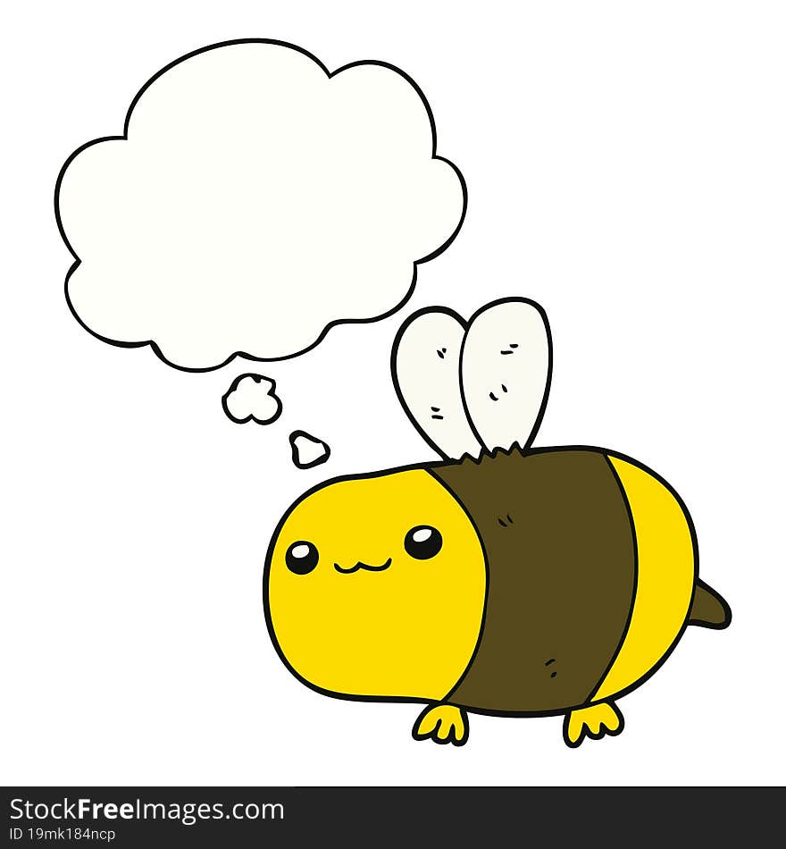 cartoon bee and thought bubble