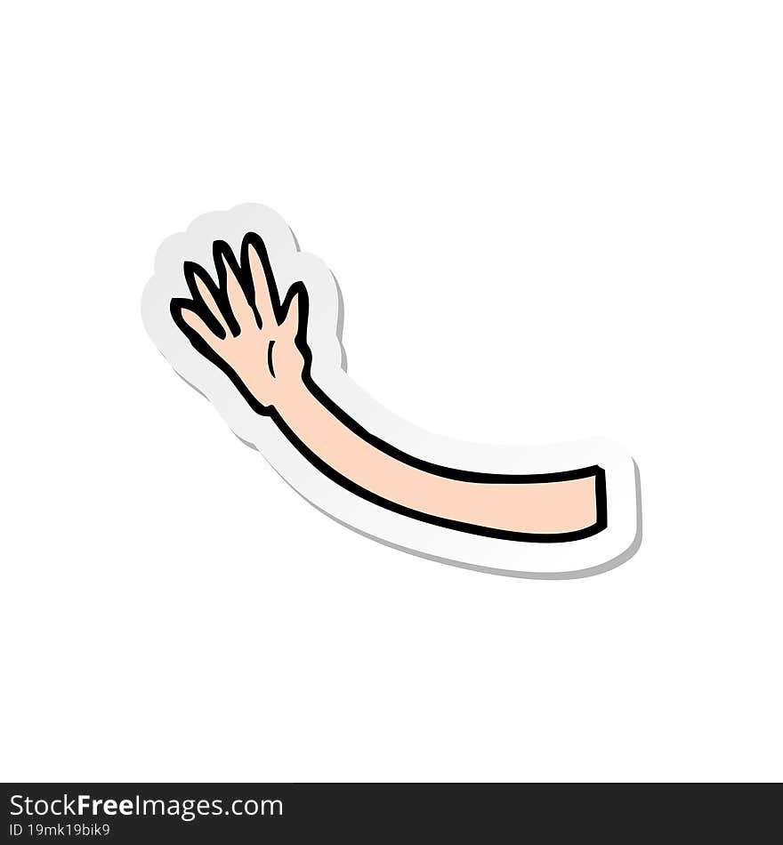 Sticker Of A Cartoon Arm Gesture