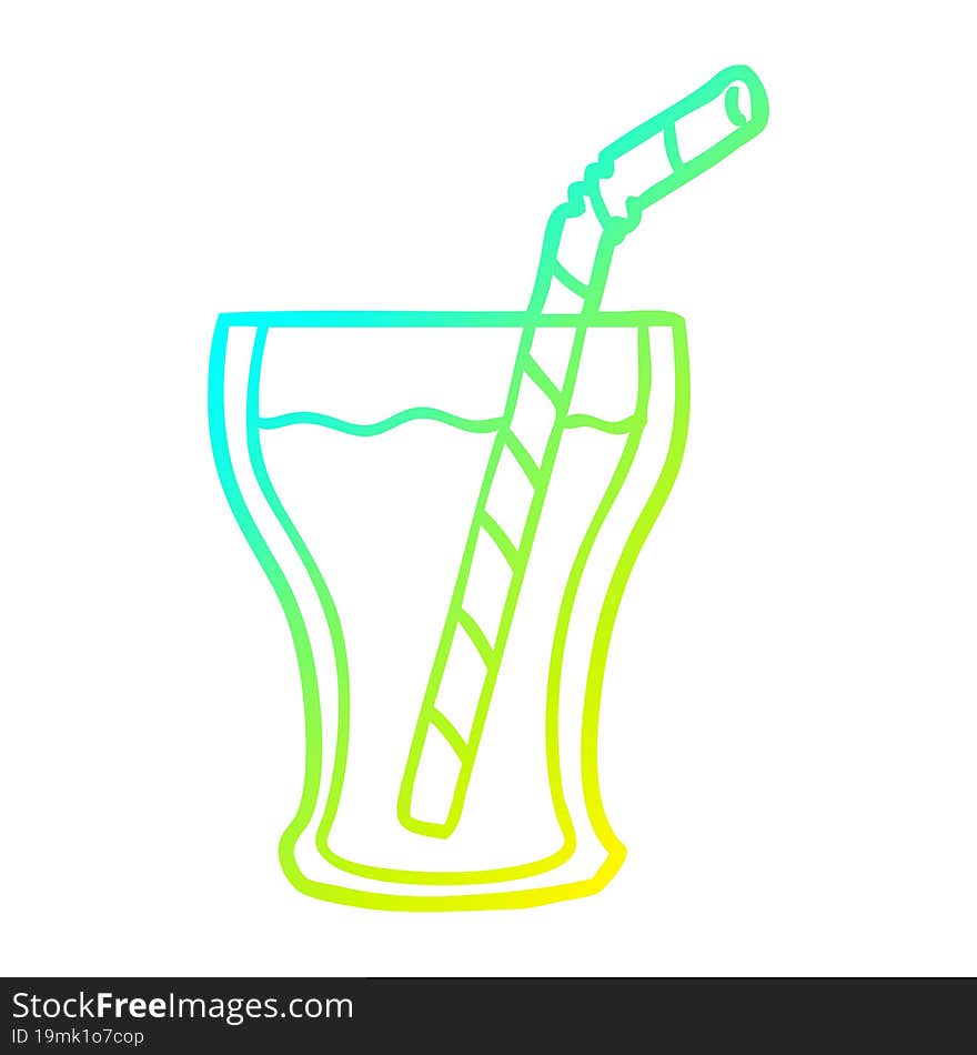 cold gradient line drawing glass of cola