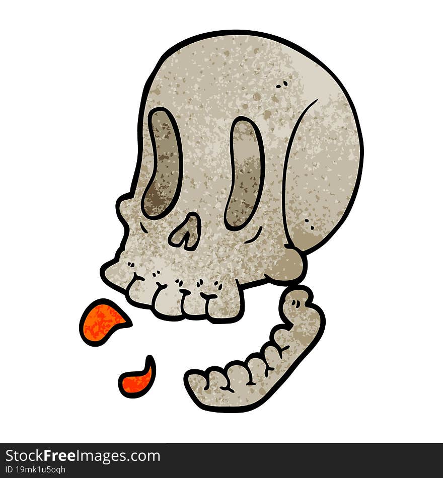 cartoon doodle skull