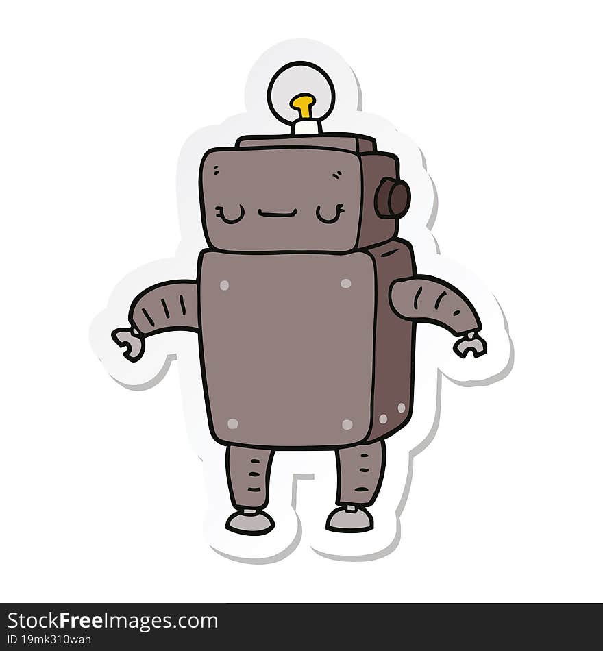 sticker of a cartoon robot