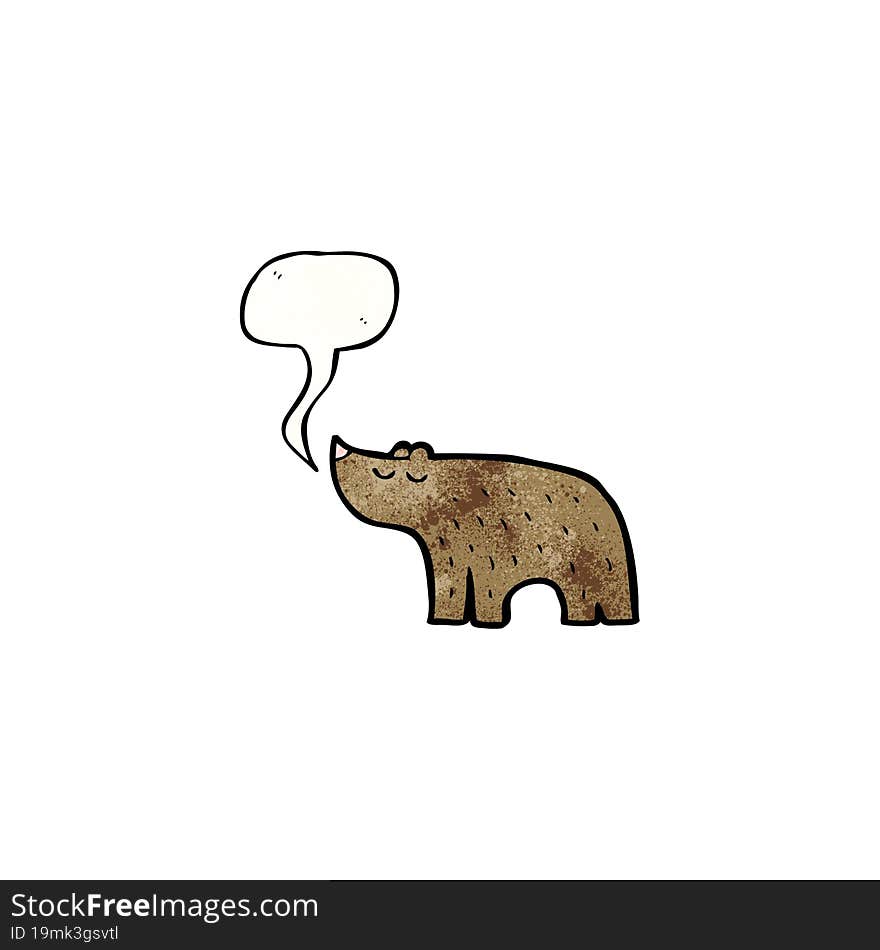 cartoon bear with speech bubble