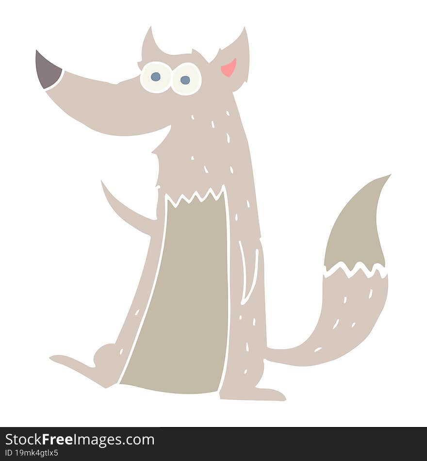 flat color style cartoon wolf