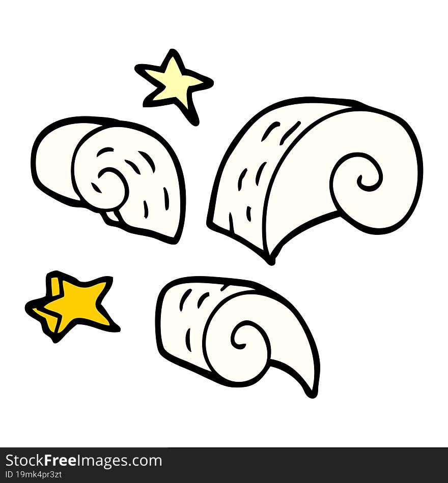 cartoon doodle decorative spiral element