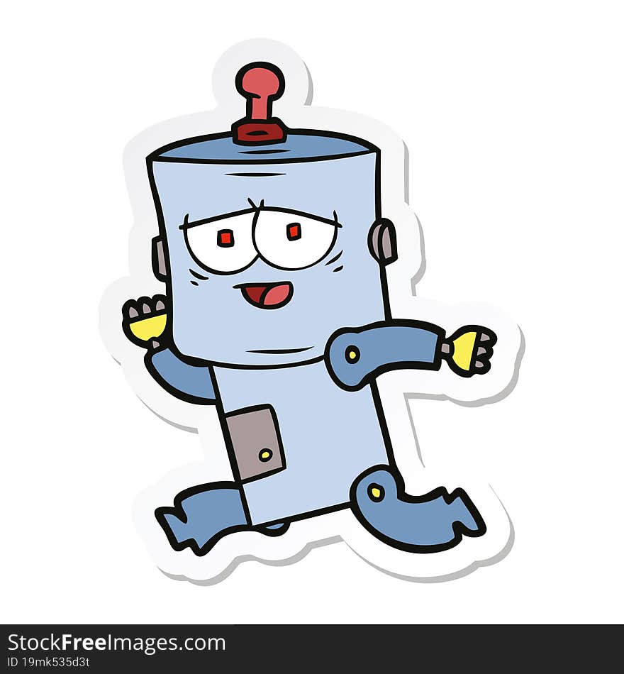 sticker of a cartoon robot