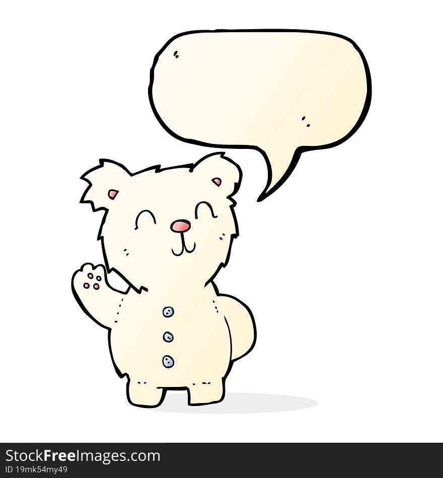 cartoon polar bear with speech bubble