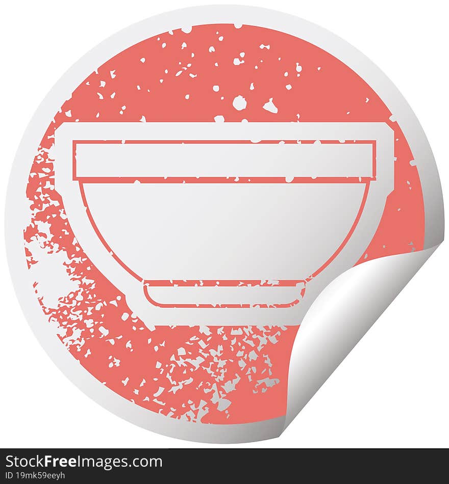 Bowl distressed sticker