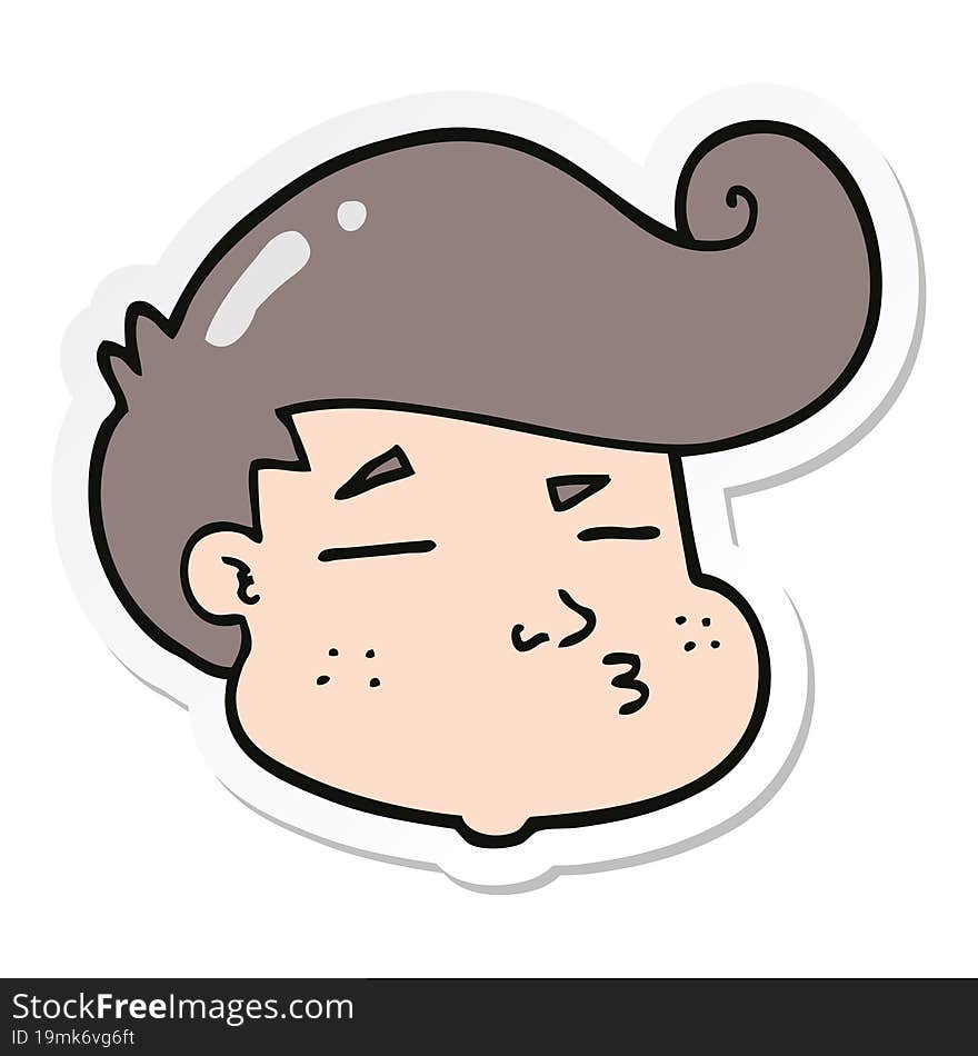 Sticker Of A Cartoon Boy S Face