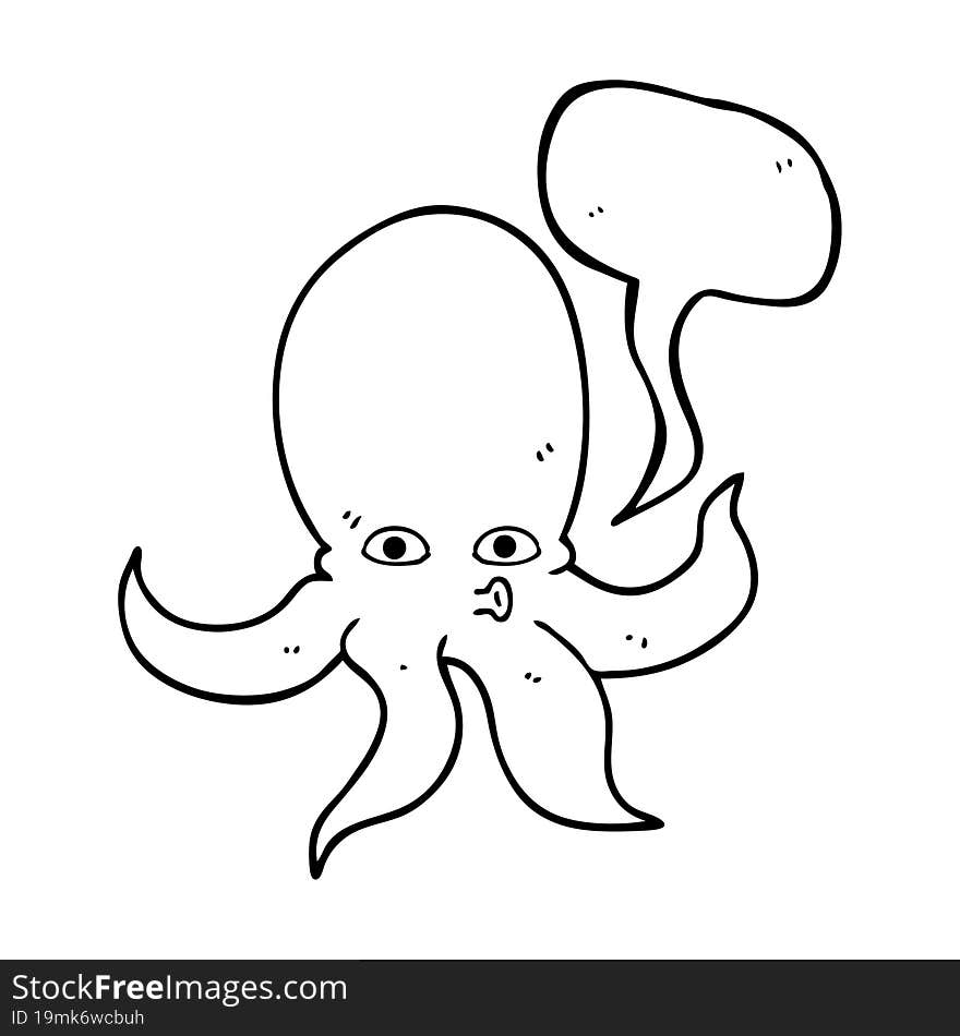 Speech Bubble Cartoon Octopus