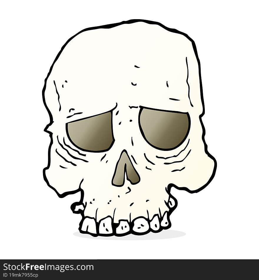 cartoon spooky skull