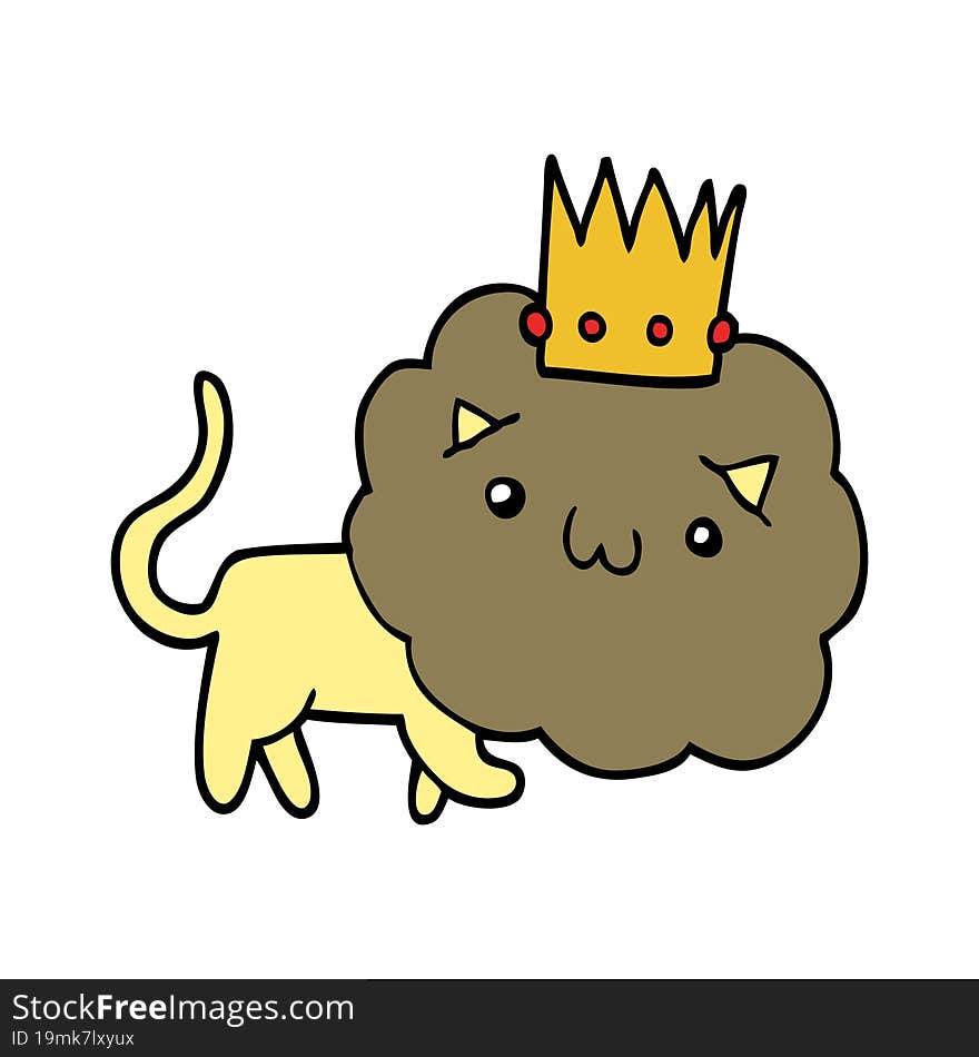 cartoon lion with crown