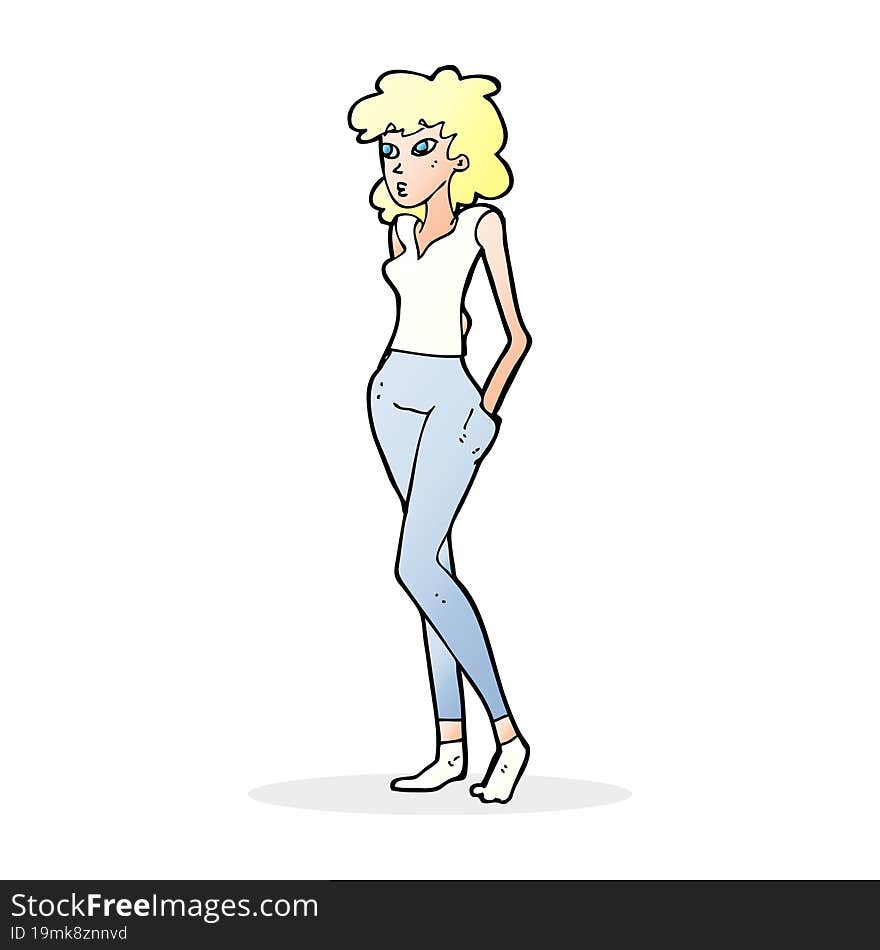 cartoon pretty woman