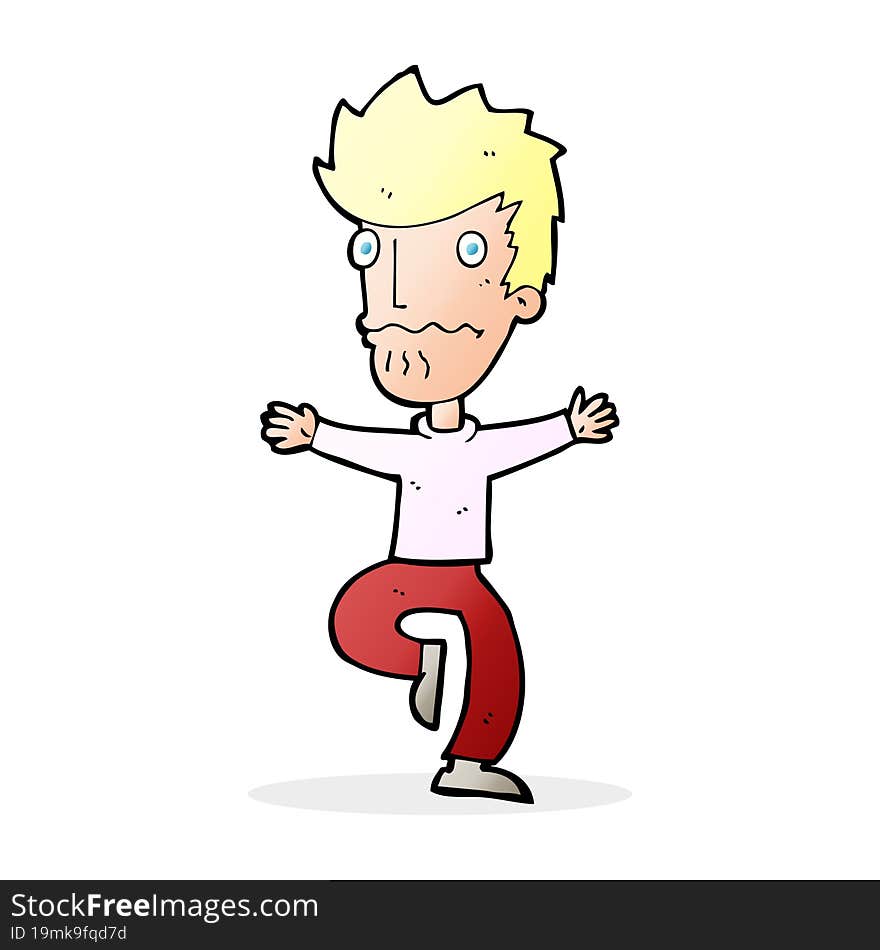 cartoon frightened man