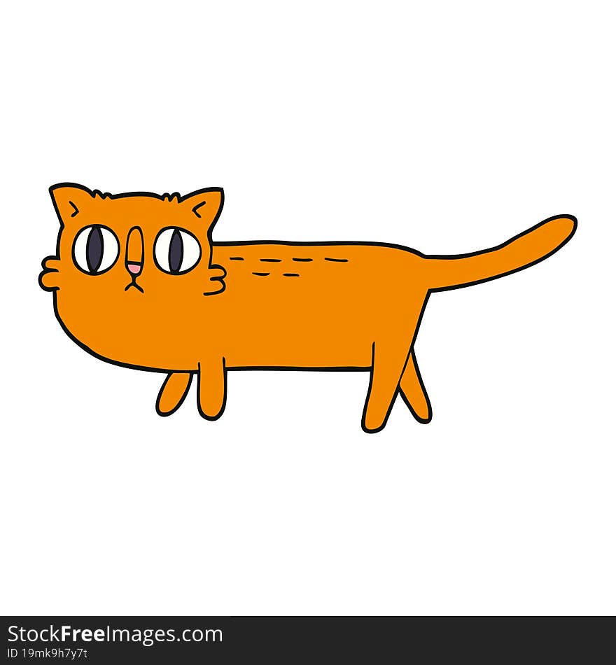 Cartoon Doodle Funny Cat