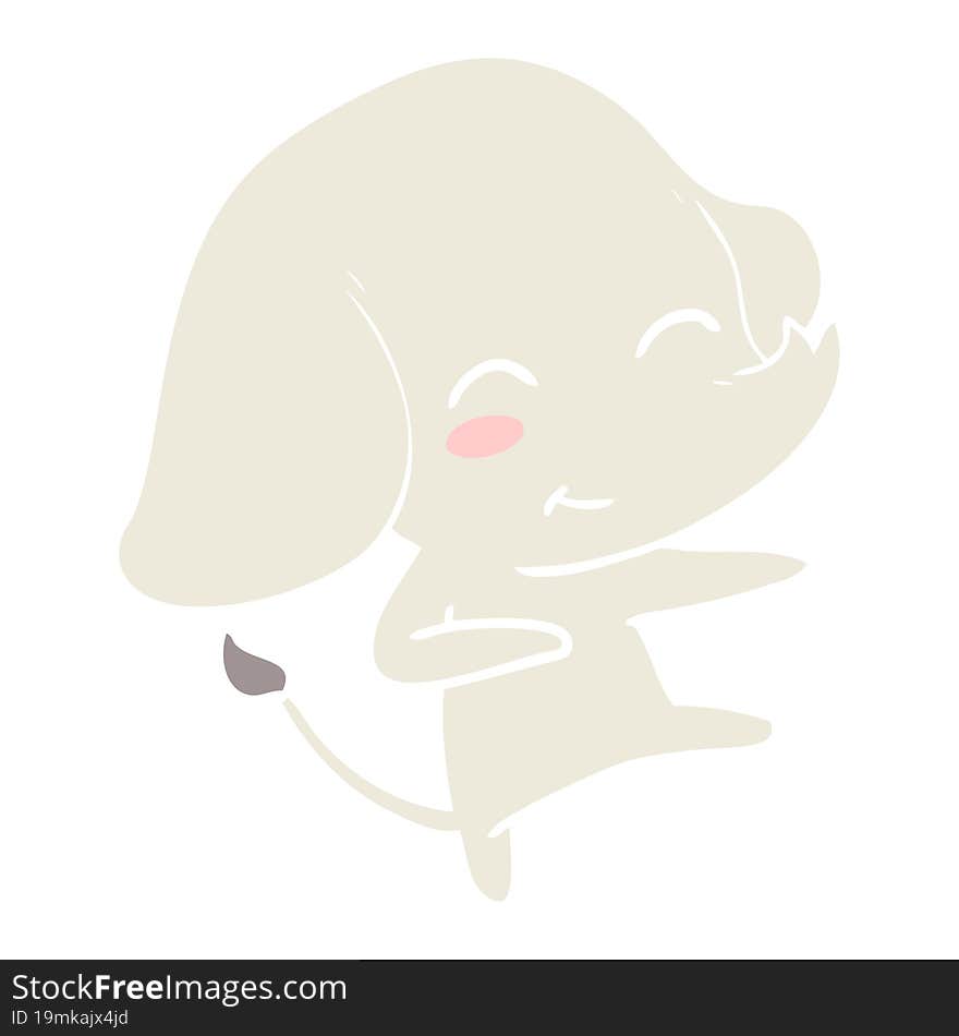 cute flat color style cartoon elephant